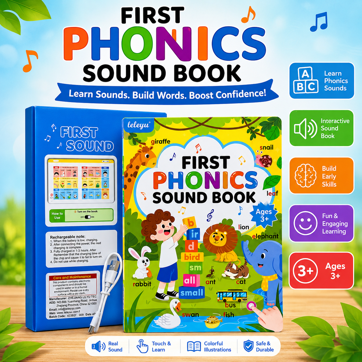 📚 Smart Phonics Sound Book – Learn to Read with Audio 🔊